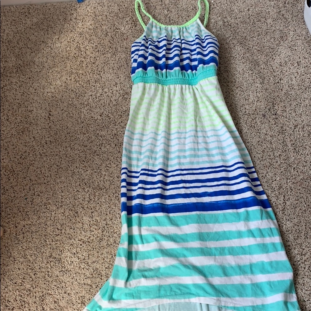 Blue yellow and green sundress